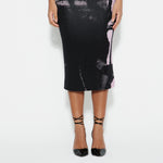 Saia Midi Estampada Blur