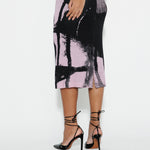 Saia Midi Estampada Blur