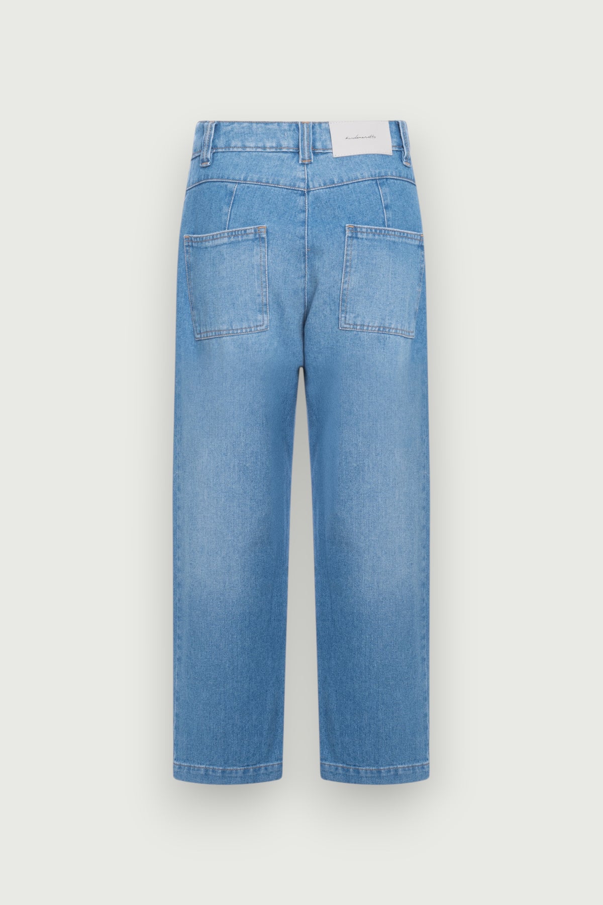 Calça Jeans Reta Cropped Karoline Vitto, vista traseira
