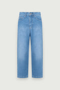 Calça Jeans Reta Cropped Karoline Vitto, vista frontal