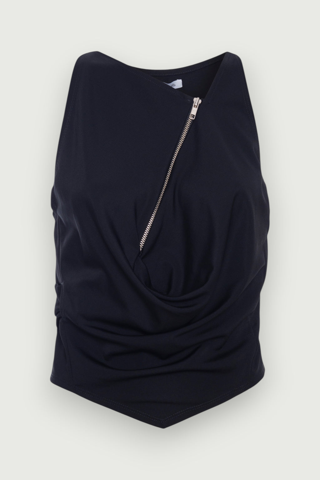 Top Zíper Preto Karoline Vitto, vista frontal