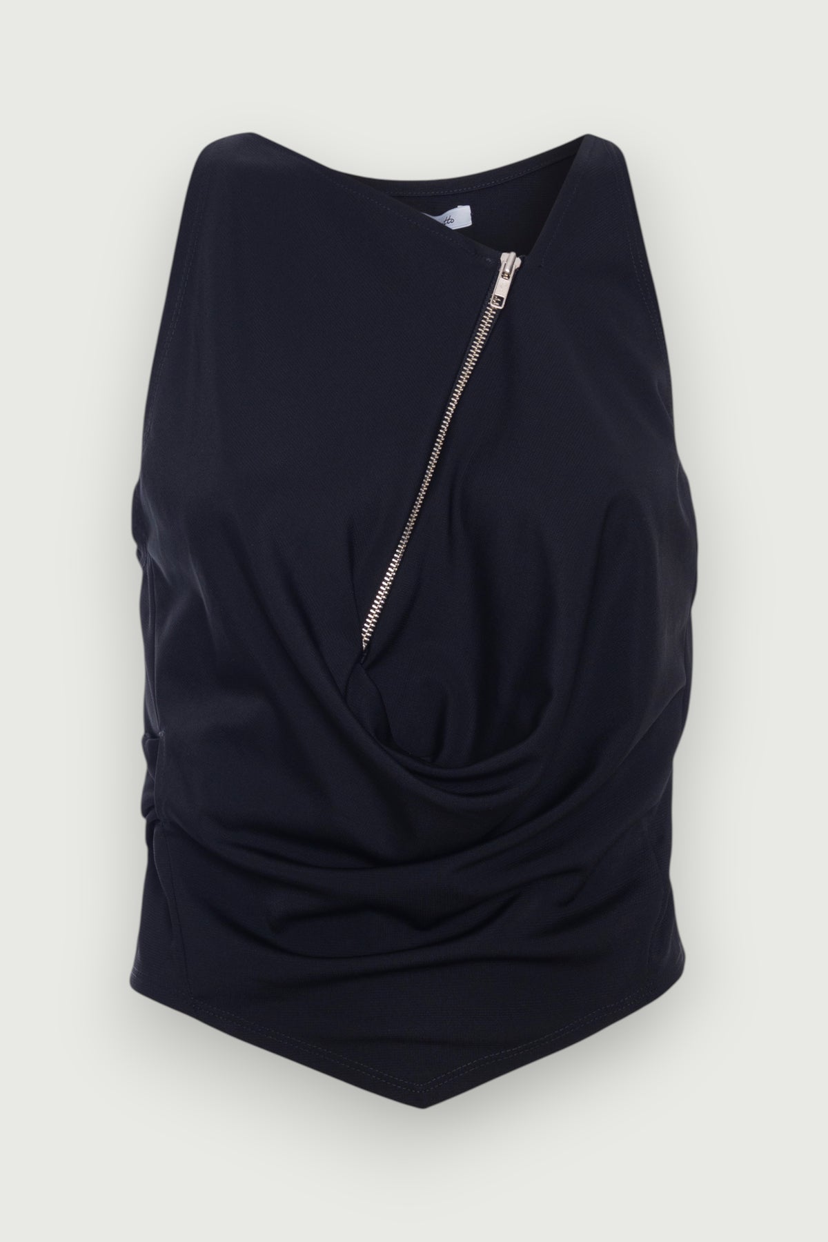 Top Zíper Preto Karoline Vitto, vista frontal