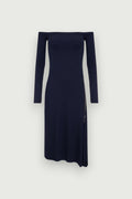 Vestido Midi Zíperes Preto Karoline Vitto, vista frontal
