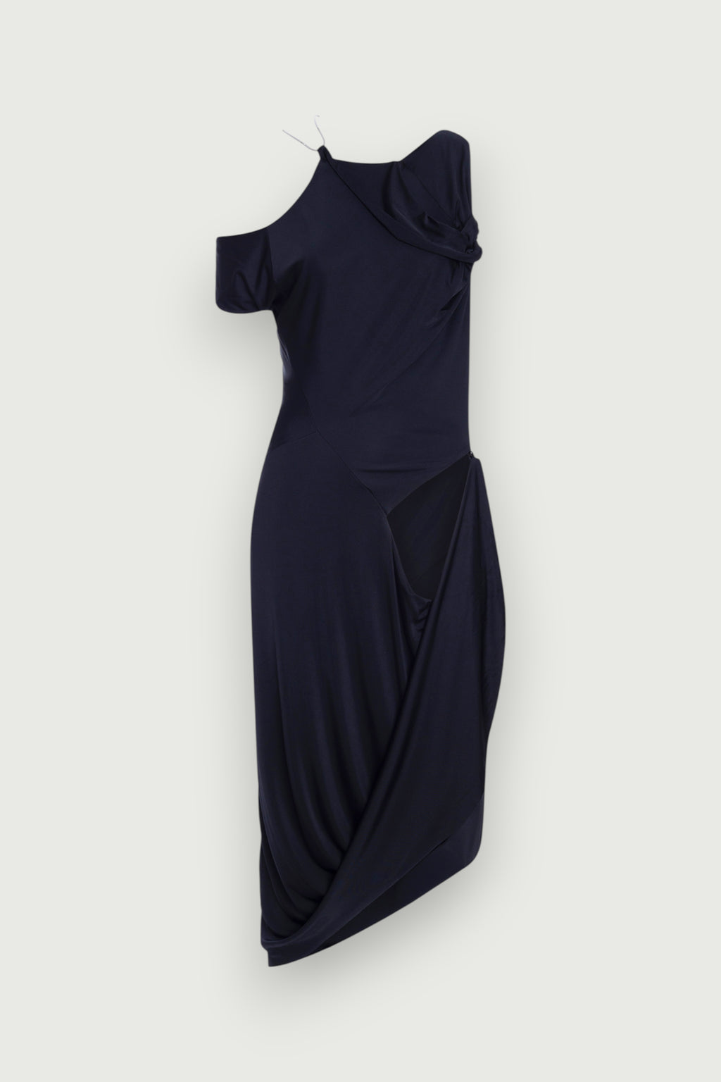 Vestido Undertide Preto Karoline Vitto abotoado, vista frontal
